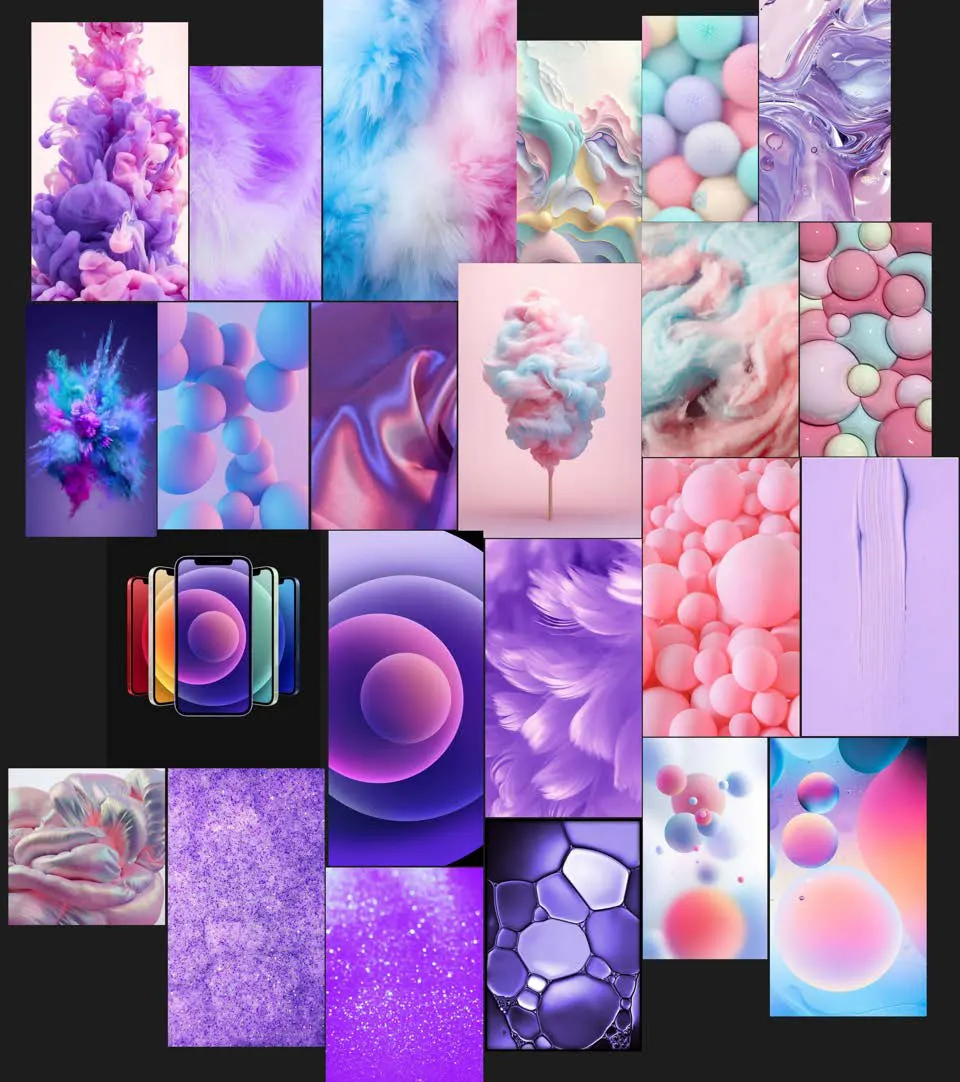 Purple moodboard collage