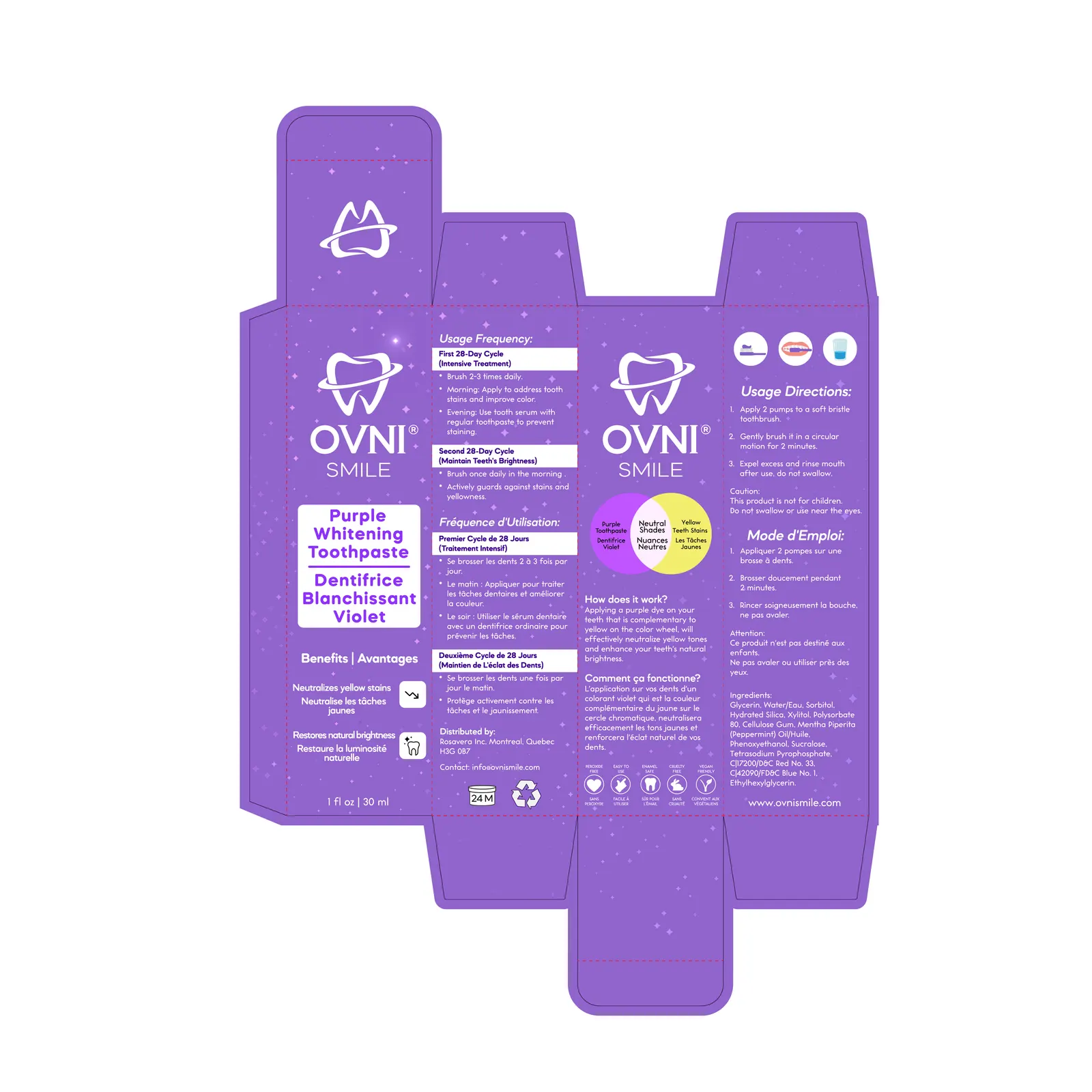 OVNI Smile packaging dieline