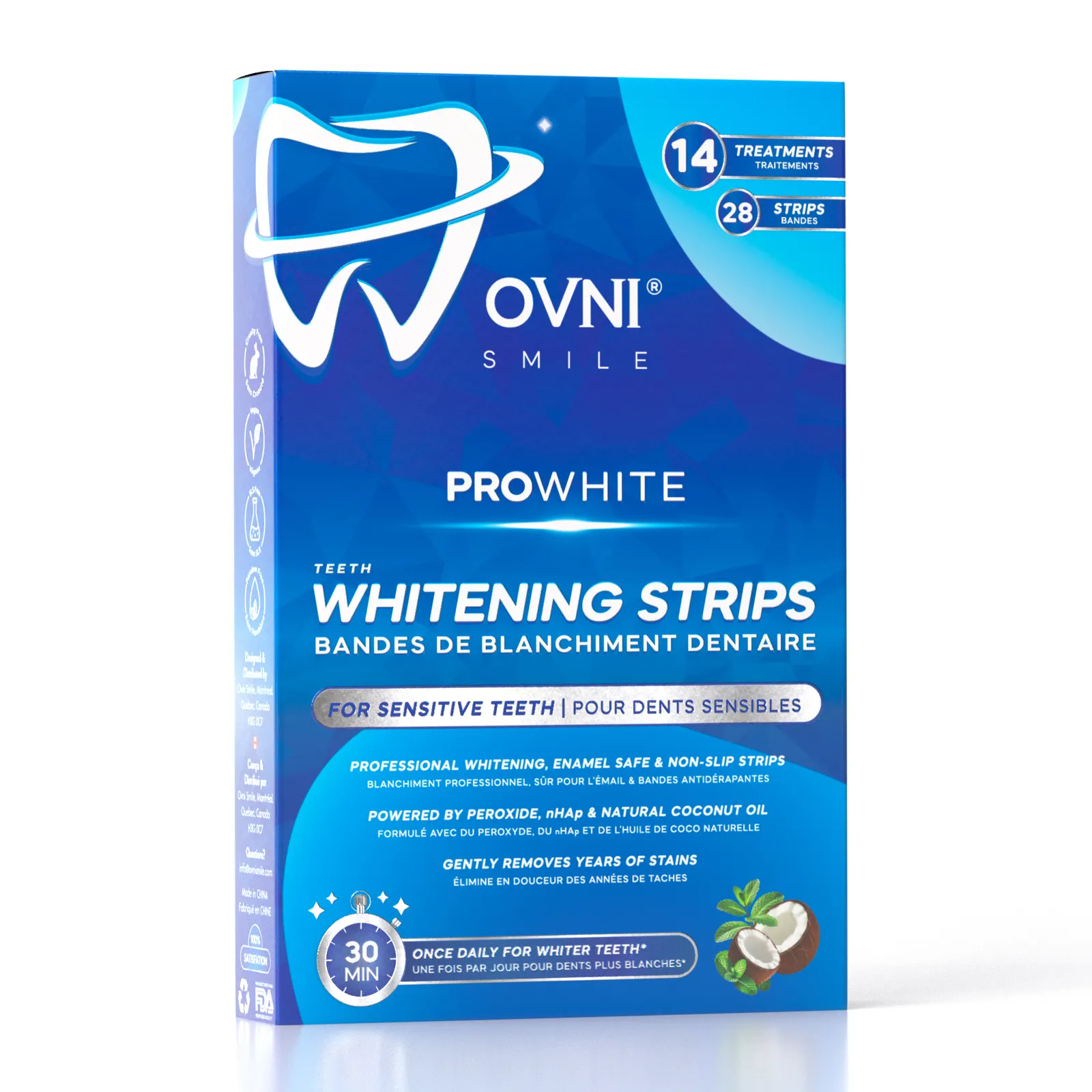 OVNI ProWhite whitening strips box